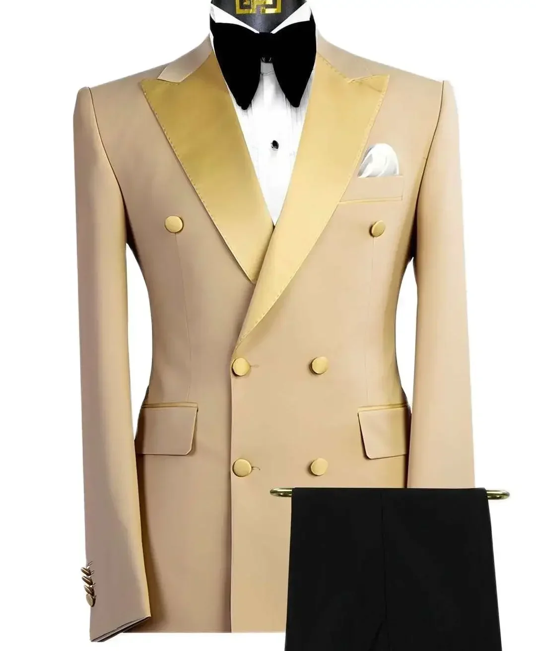 

Champagne Full Men Suit Set Wedding Dresses Groom Custom Made Male Jacket Pants Slim Fit 2pcs Party Prom Blazer Trousers Outfit