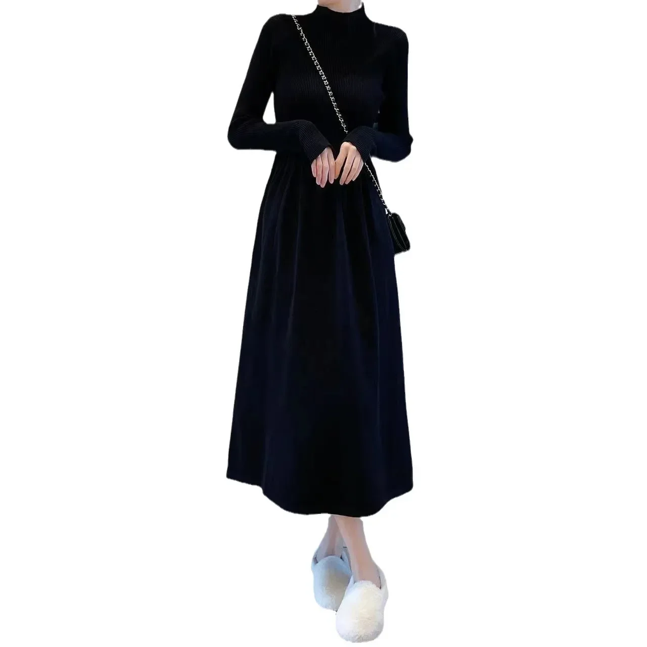 2024 Women Long Sweater Dress Kintted Spring Autumn Winter Crochet Loose Maxi Warm Jumper Dresses Y2k High Waist Vestidos