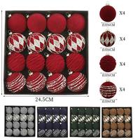6cm/16pcs Velvet Christmas Ball Decoration Xmas Tree Ball Ornament Pendant Hanging Decor For Home Wedding Party Decorations E8Y7