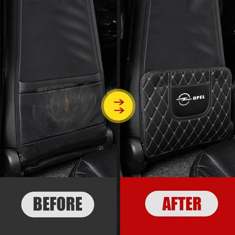 

Leather Car Anti-Kick Mats Seat Back Protector Cover For Opel Corsa Astra Insignia Vectra Zafira Meriva Mokka Grandland Vivaro
