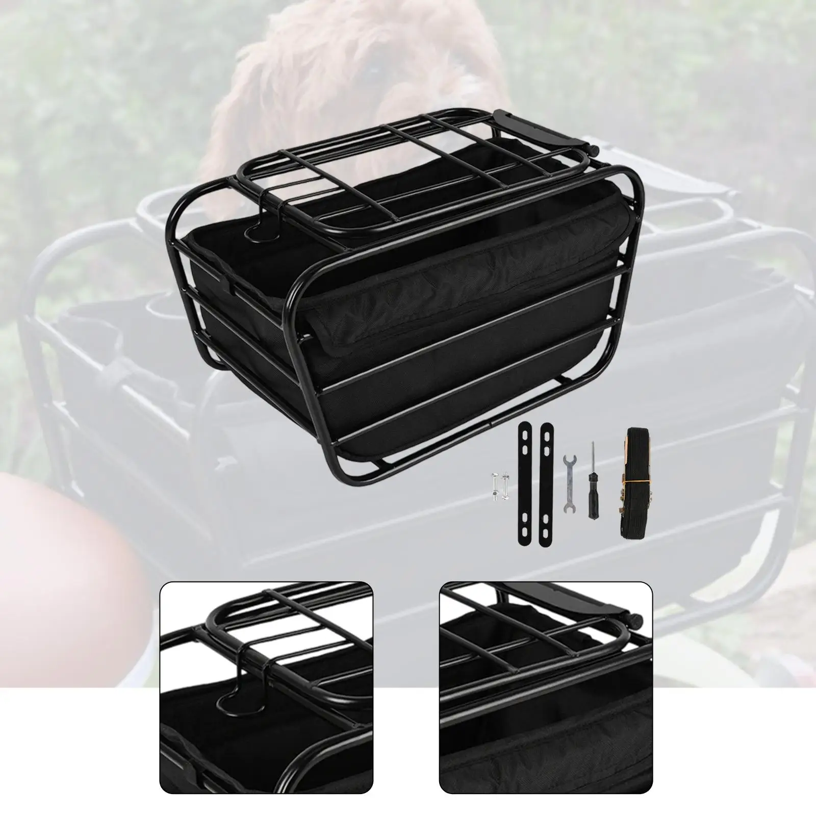 

Bike Rear Basket Trendy for Carrying Groceries Pets Riding Accessories