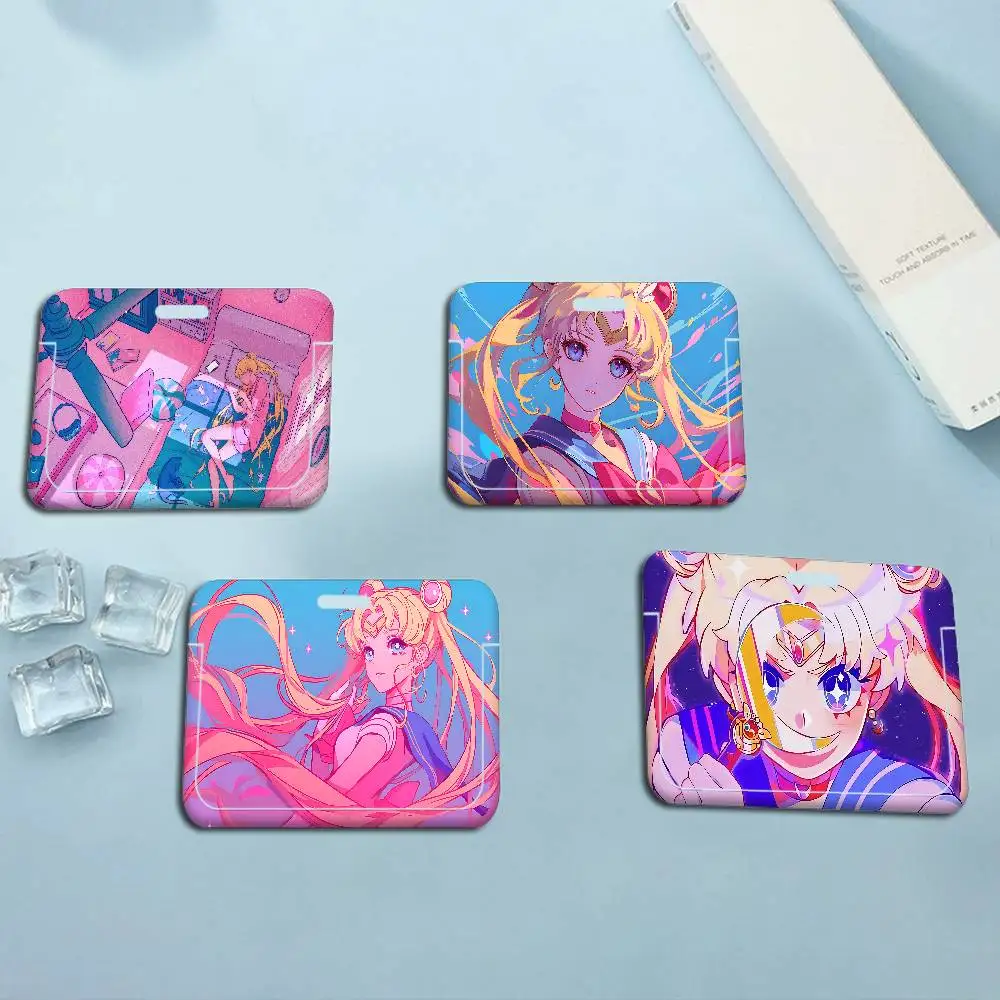 

Classic Anime S-SailorS M-Moon Beautiful Girl Unisex Card Cover Women Lanyard Work ID Card Holder Business Work Card ID Badge