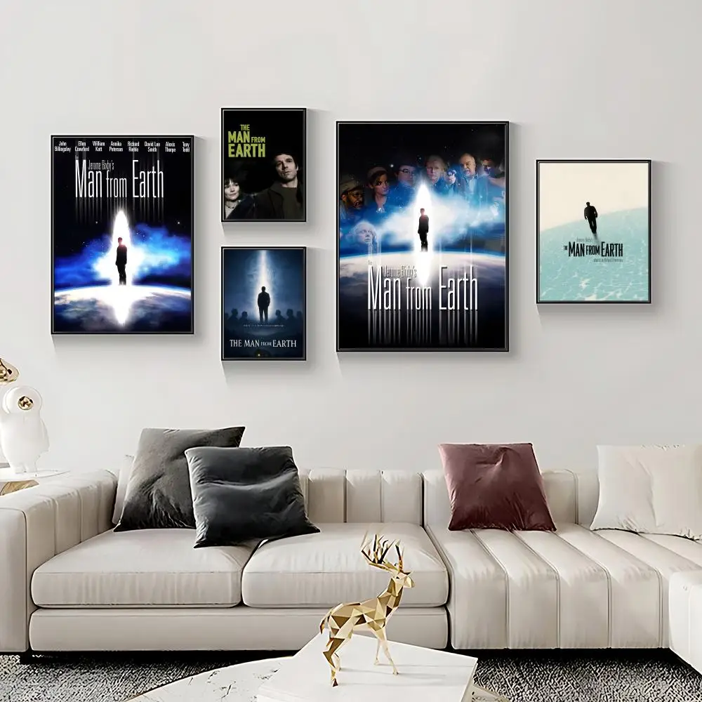Movie T-The Man from Earth Poster HD Self-Adhesive Waterproof Frameless Wall Art for Home Office Dorm Bedroom Ideal Gift