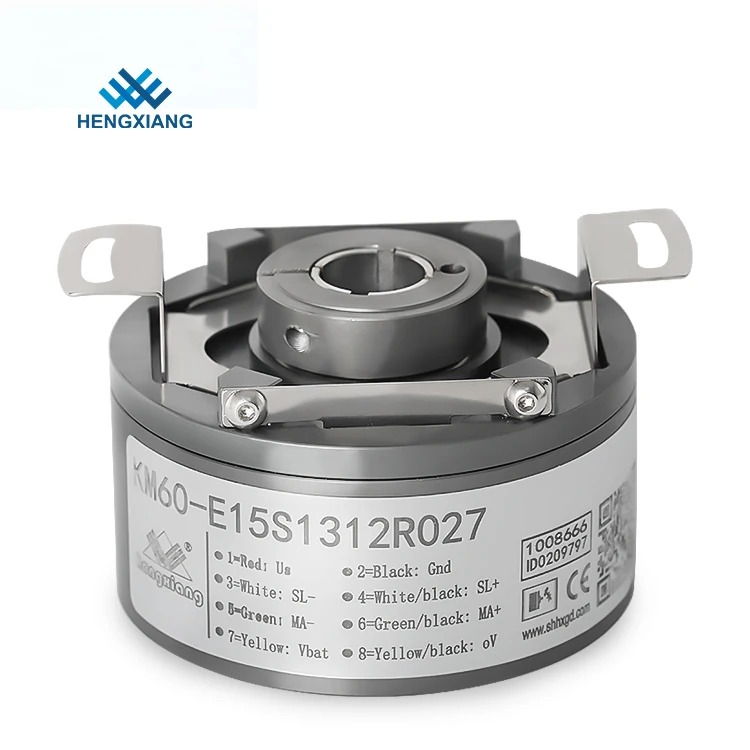 GOOD HENGXIANG KM60 12mm Hollow Shaft Non-contact Photoelectric High Precision Multi-turn Absolute Encoder IP65 RS-485 Screw Mou