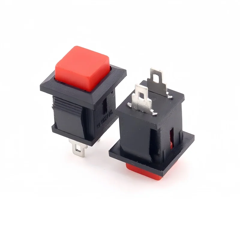 10PCS DS-430 Square Button Switch Self Reset Lockless Normally Open 1A 125V Power Button Switch Red Green Yellow Multicolored