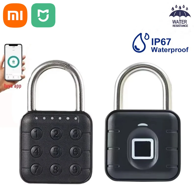 Xiaomi Mijia Electronic Lock Bluetooth Fingerprint Padlock Digital Luggage Lock APP Temporary Password Remotely IP67 Waterproof