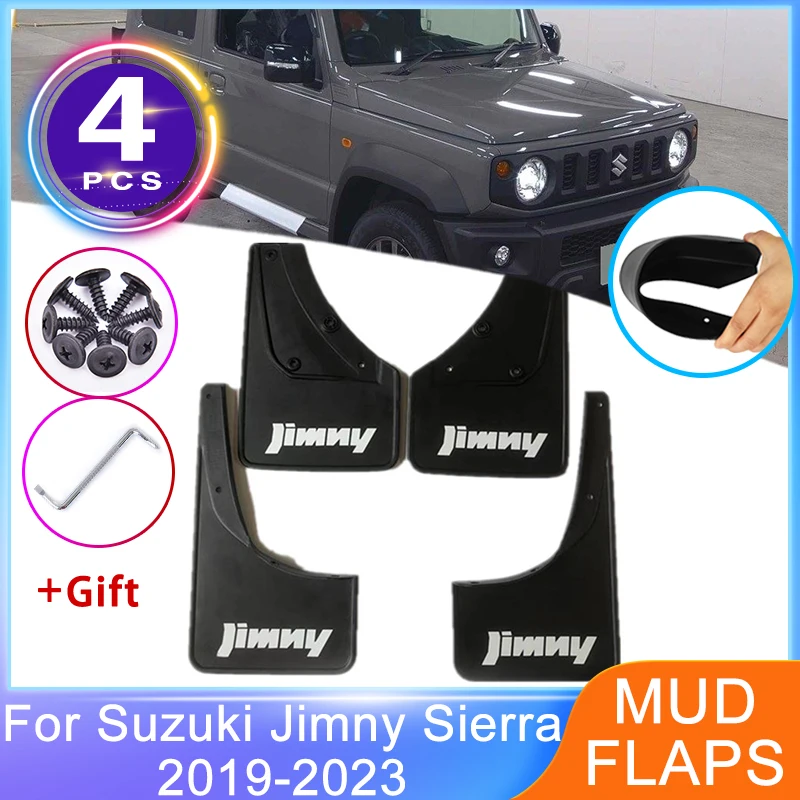 4pcs Fender for Suzuki Jimny Sierra JB64W JB74W 2019~2023 Front Rear Mudguard Wheel Protector Mudflaps Splash Guards Accessories