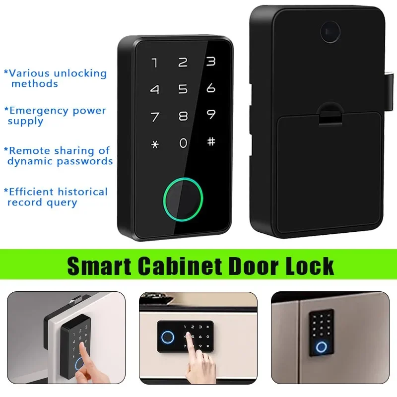 BluetoothTuya Smart Life Drawer Induction Cabinet Fingerprint Lock RFID Card Lock Wardrobe Furniture Hotel Sauna Cabinet Lock