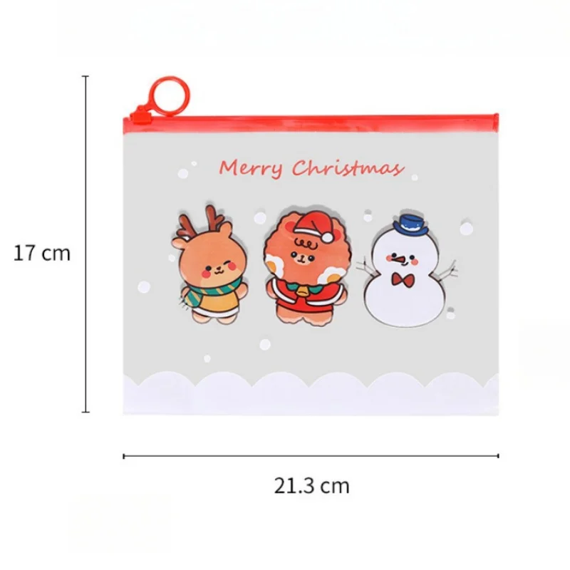 StoBag 50pcs Merry Christmas Cartoon Frosted Zipper Bags Kids Child Candy Snack Gift Package Cute Plastic Sealed Storage Pouches