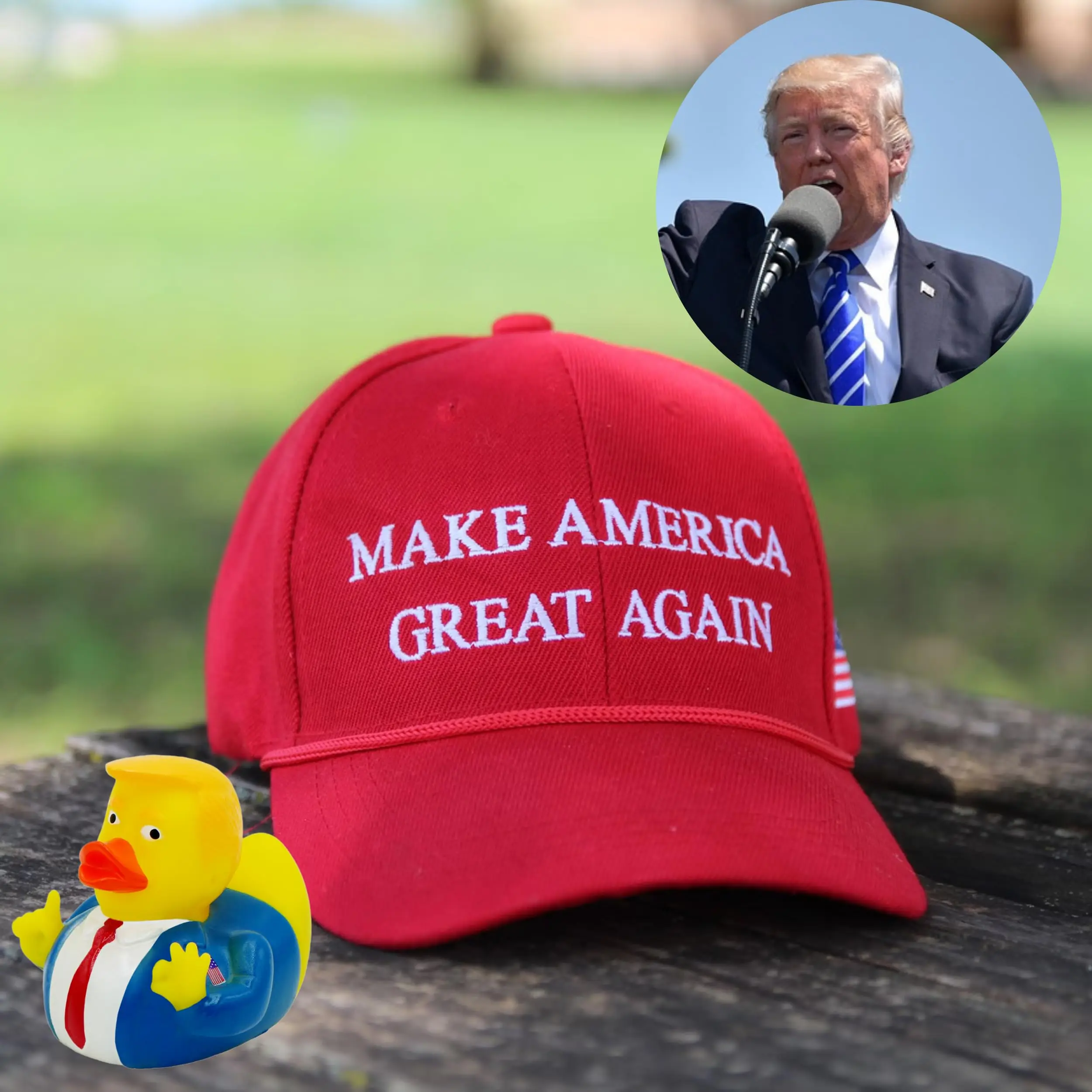 Pato de goma Donald Trump, 6 piezas, pequeño, 2,3 pulgadas, divertido, ideal para Jeep Ducking, regalo Trump 2024, juguete para bañera