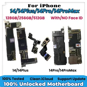 Bilashmart A+ Unlocked Mainboard iPhone 14 Pro Max 14 Plus With/NO Face ID Motherboard Physics SIM Version Clean iCould Logic Board
