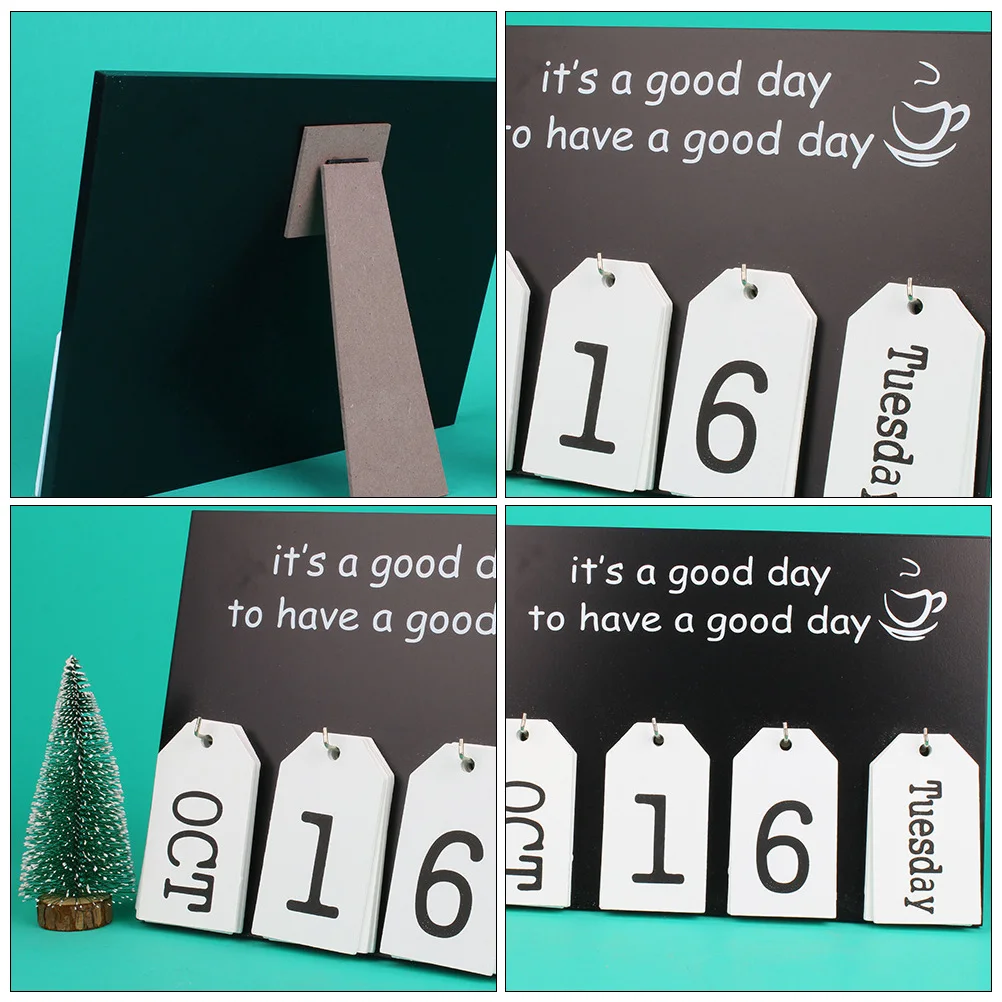 

1Pc Selected Wood Material Calendar Decoration Rational Structure Firmly Standing Desktop Creative Perpetual Calendar