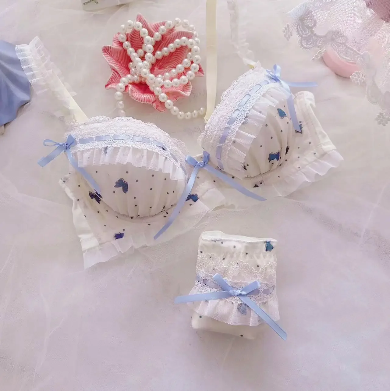 

Красивое японское нижнее белье, водорастворимая лента, двухцветный бюстгальтер с тонкой чашкой, студенческие девушки, милый собранный сексуальный комплект нижнего белья с бюстгальтером