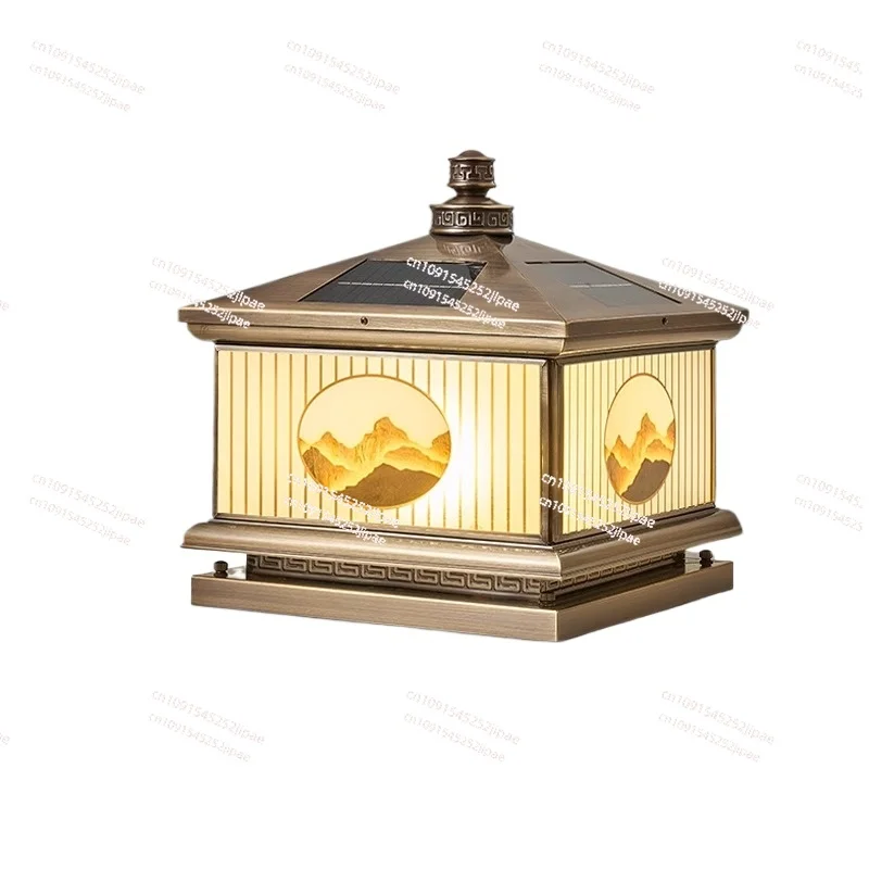 All Copper Solar Lamp, Stigma , Waterproof LED , Outdoor Household Gate, Pillar , Villa Wall, Garden