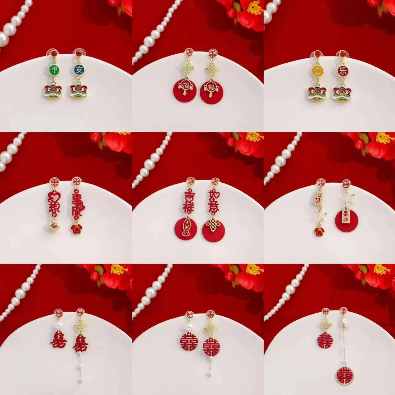 Ethnische chinesische rote Mode Ohrringe für Frauen hohl Design traditionellen Festival Schmuck lange Quaste Neujahr Ohrring Geschenke