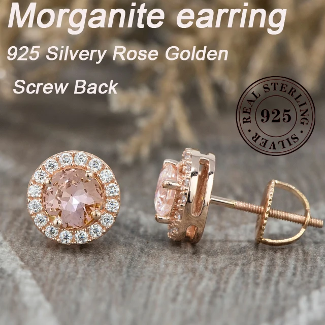 

Серьги-гвоздики из серебра 925 пробы с серым муассанитом португальской огранки, с винтовой застежкой, 6 крапанов, для женщин, позолоченные