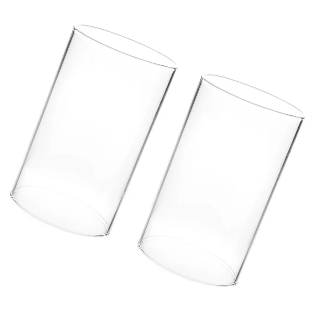 2Pcs Transparent Glass Cloche Holders Desktop Decorative Cover Elegant Style for Home Office Party Wedding Accessories