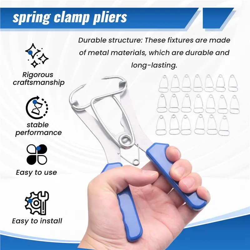 AA94-Miter Spring Clamps Kit 20 Miter Clamps With Spring Loaded Pliers For Woodworking Picture Frames Wood Trim Moldings
