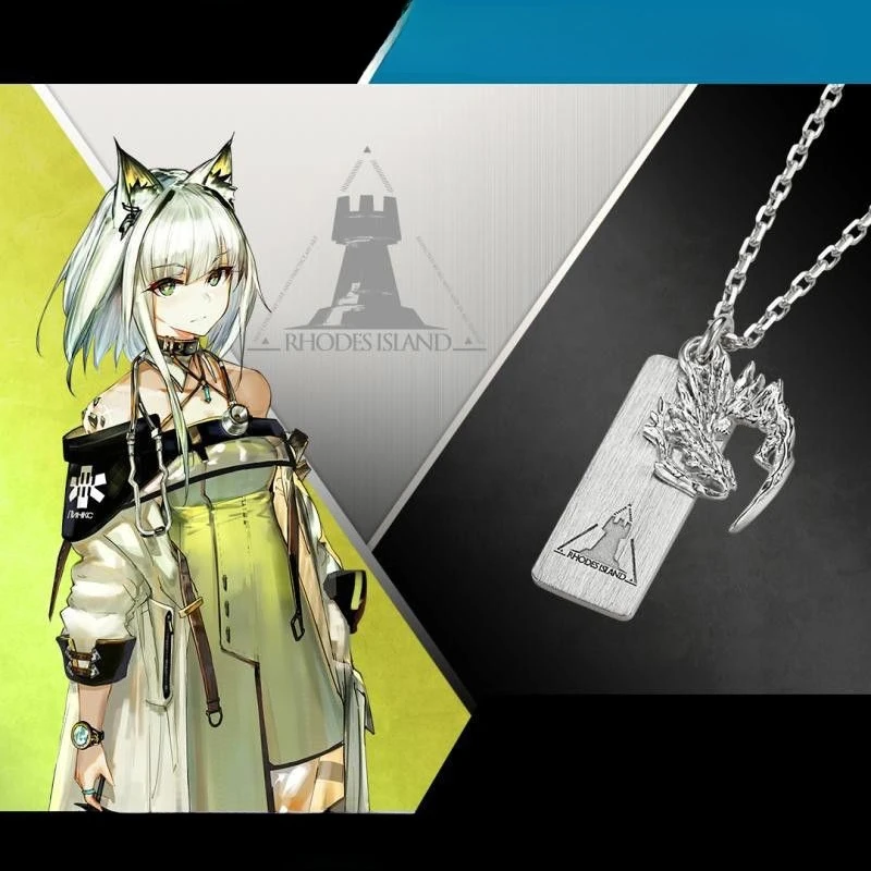 New Arknights Młynar Lappland the Decadenza Kal'tsit Creative secondary game peripheral necklace cartoon fashion hundred pendant - Image 2