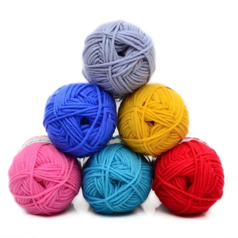 25g/ball Combed Milk Cotton, 4-strand Baby Yarn Knitted Wool, Soft Children\'s Yarn, Crochet Yarn DIY Sweater Gloves Scarf Thread