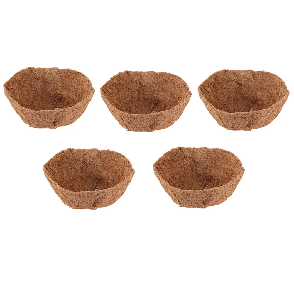 5 Pcs Plant Pot Coconut Palm Mat Artificial Plants Natural Fiber Liner Coir for Hanging Basket