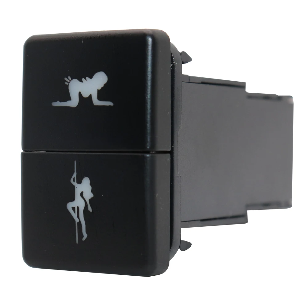 

Dual Push Button Switch 12V ON-Off Blue/Green Backlit 32.5mm X 22mm for Toyota 4Runner Hilux Prado RAV4, with Connector Wire