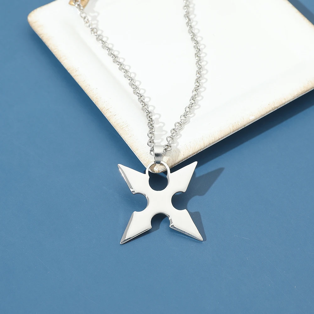 Anime Game Creative Mirror Polished Pendant Necklace Fashionable Personalized Cosplay Jewelry Gift for Women And Men