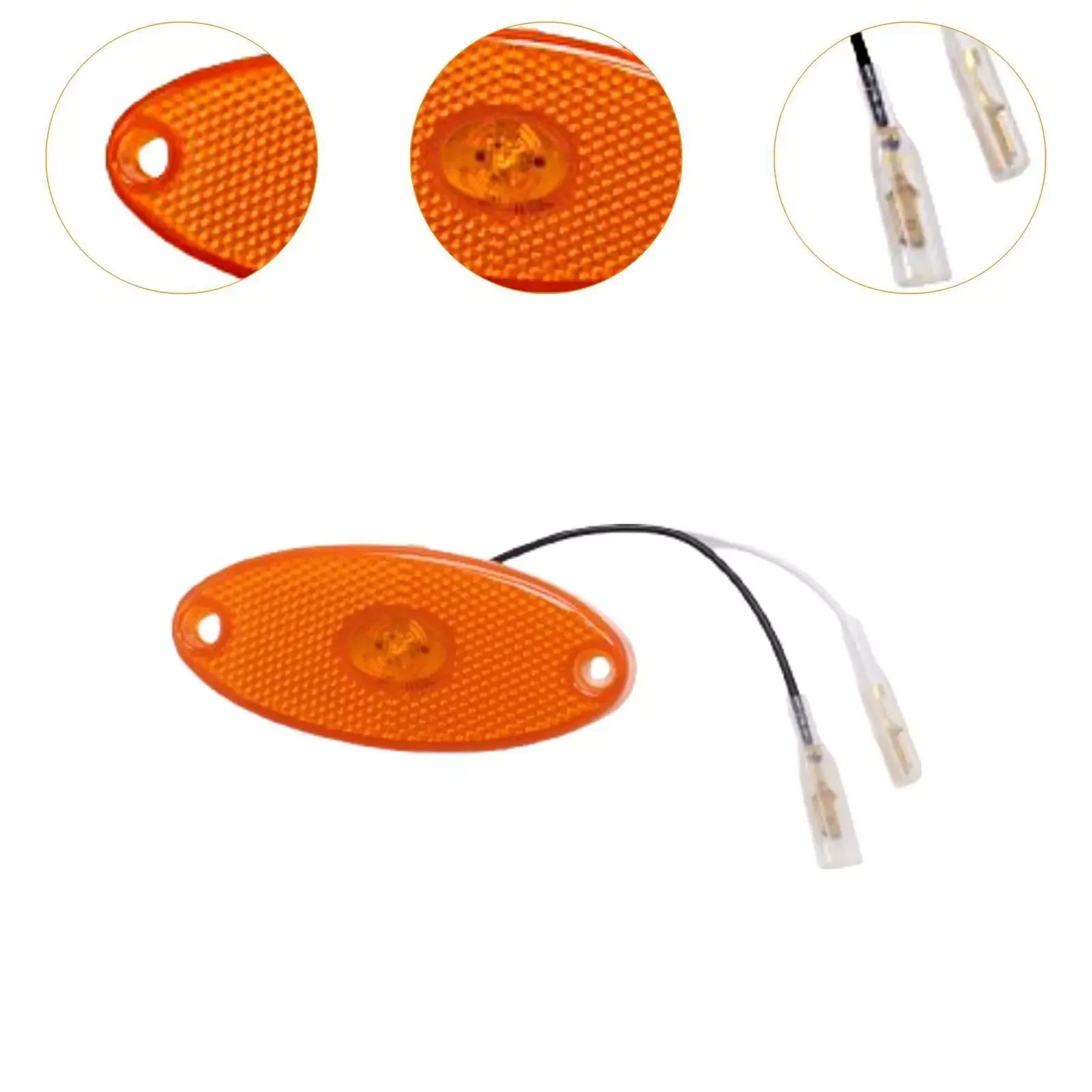 2/4Pcs RV 12V Amber Oval Led Side Marker Lamp Light Caravan Motorhome For Jokon Smlr 2012 Durable LED Side Marker Light Parts