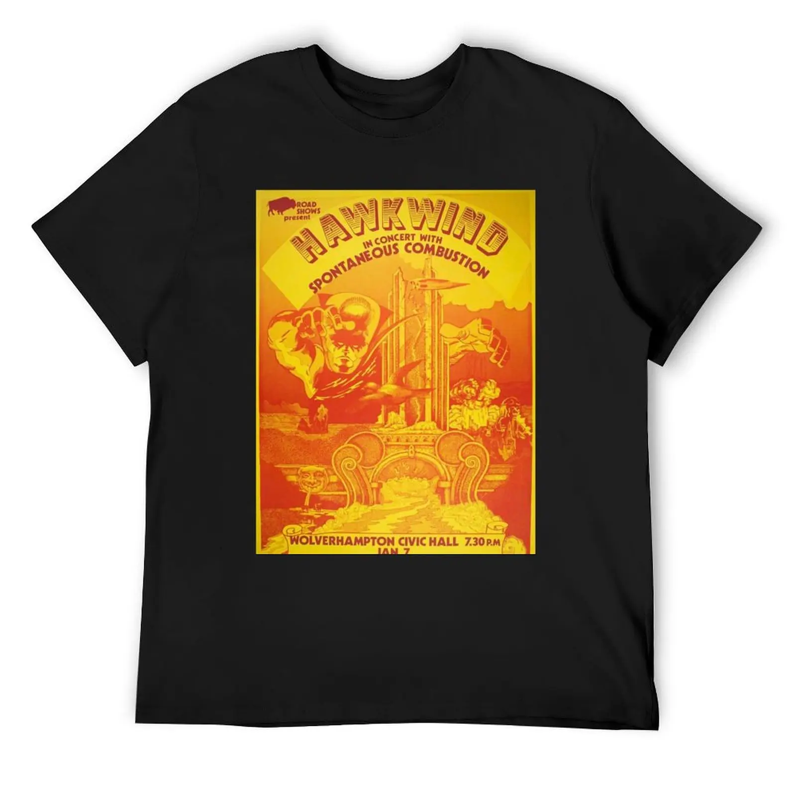 

HAWKWIND WOLVERHAMPTON T-Shirt sports fans luxury t-shirt anime figures oversized t shirts for men