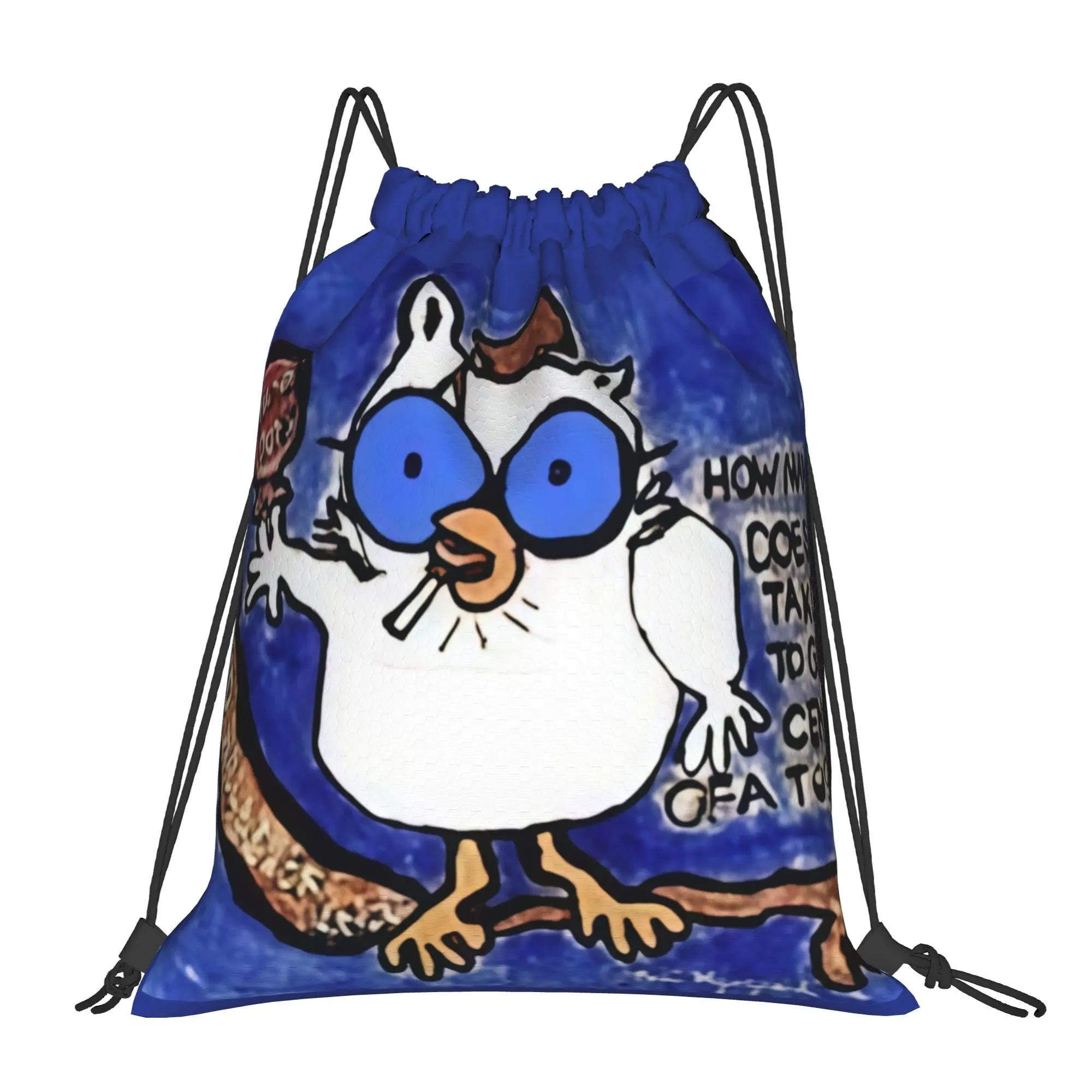 tTootsie Pops Owl Hand Painted Portable Travel Riding Gym Drawstring Storage Sporty Backpacks