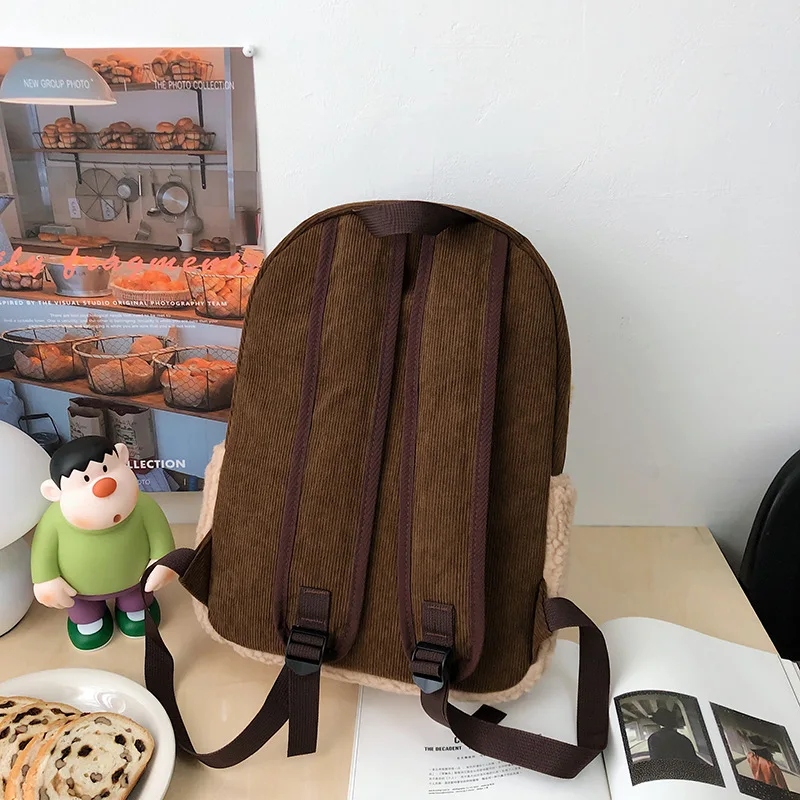 Mochila de lana para estudiantes de secundaria, mochila de gran capacidad, personalizada y minimalista, bolsa para ordenador