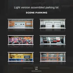 Sammler 1/64 Garage Parkplatz Legierung Auto Modell Auto Szene Lagerung Display Box Auto Modell Replik Sammlung Spielzeug für Jungen