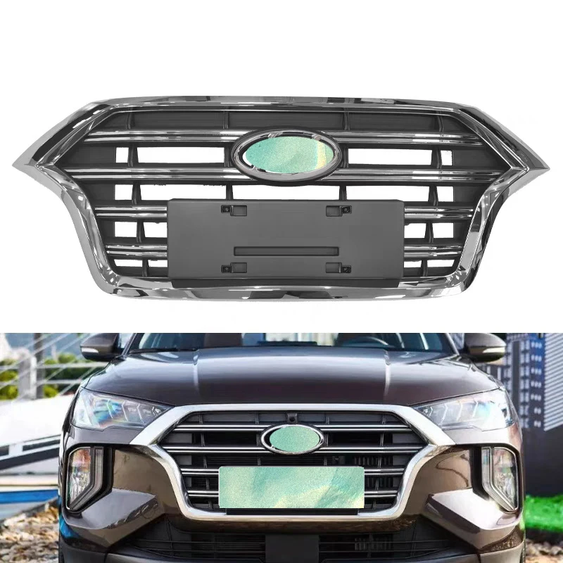 For Hyundai Tucson ABS Front Bumper Grille Improved Diamond Grill Mesh Decorative Cover Black Silver Refit Accessories 2019 2020