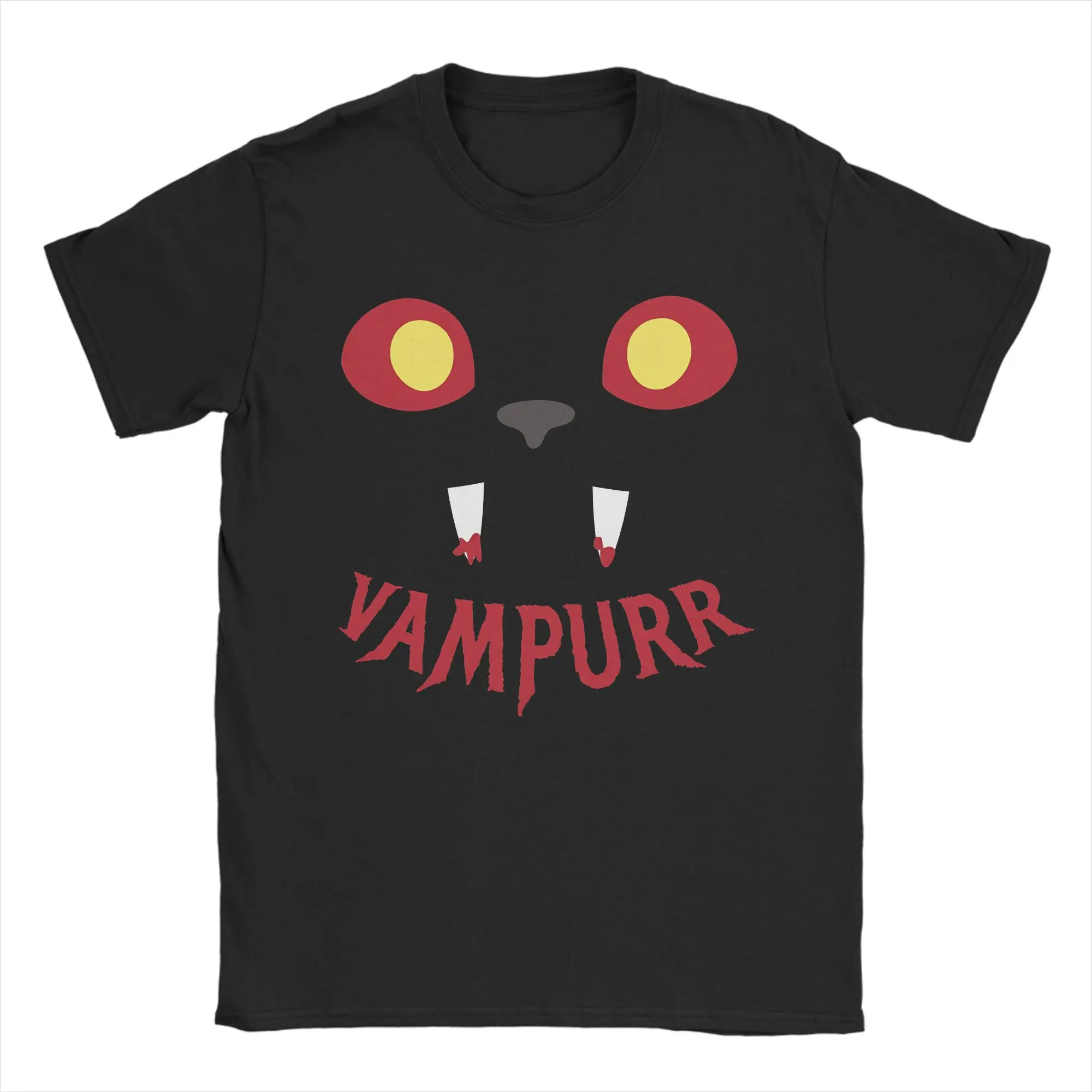 Halloween Cat Vampire Kitten Costume  Men's T Shirt Vampurr  Tee Shirt Short Sleeve Round Neck T-Shirt Cotton Plus Size Tops