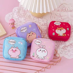 Cute Mini Cosmetic Bag Cartoon portamonete donna piccolo tovagliolo sanitario sacchetto di immagazzinaggio rossetto trucco sacchetto cosmetici Organizer borse