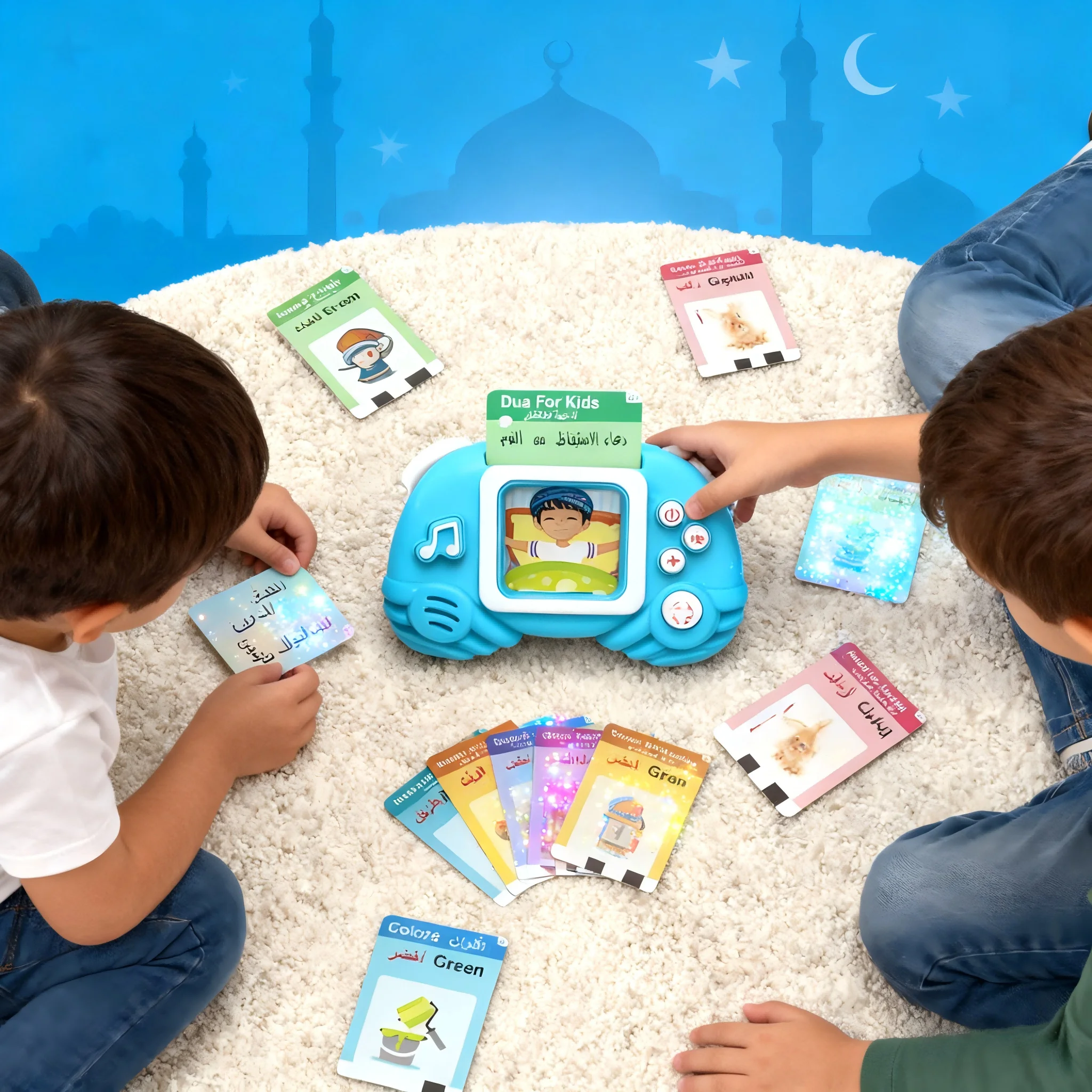 Arabic Early Education Flash Card Learning Toys Talking Flashcards for Kids Preschool English Electronic Audio Book Machine Gift