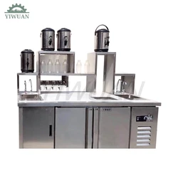 Factory Price Refrigerated Frozen Bubble Tea Working Bench Cocktail Station Bar Counter