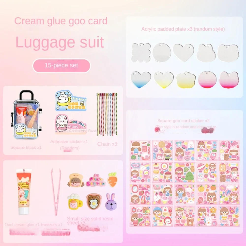 1set Handgemaakte Crème Lijm Geschenkdoos DIY Kaart Guka Goo Kaart Stickers Koffer Leuke Decoratieve Geurende Crème Lijm Gift speelhuis