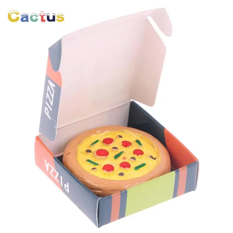 1 Set 1:12 Pizza in miniatura per casa delle bambole con scatola di imballaggio modello cucina cibo Decor giocattolo casa delle bambole accessori bambini finta di giocare giocattoli