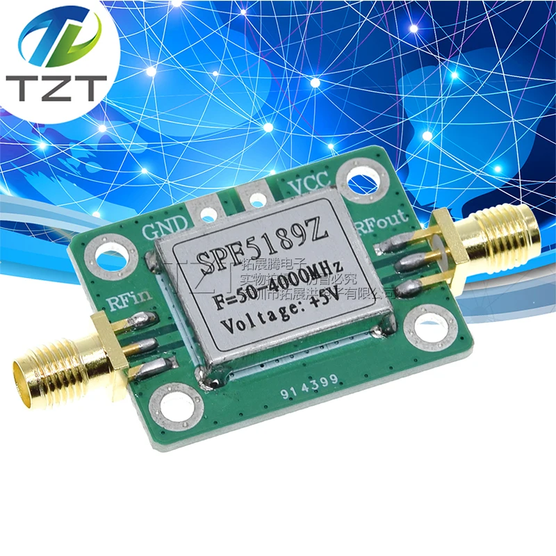 LNA 50-4000 MHz RF SPF5189 NF 0.6dB Low Noise Amplifier Signal Receiver Board Wireless Communication Module With Shield Shell