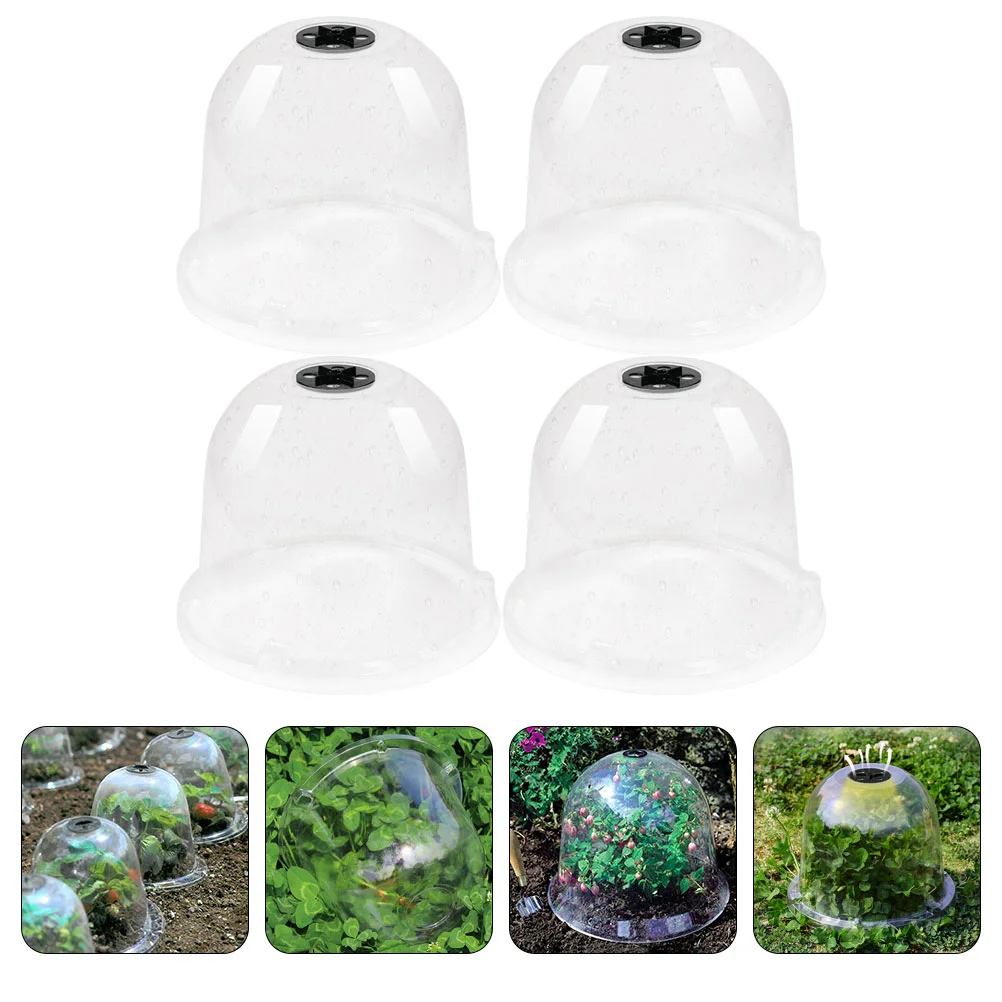 

4 Pcs Seedling Insulation Cover Plants Dome Garden Bell Shaped Care Tool Cloche Plastic