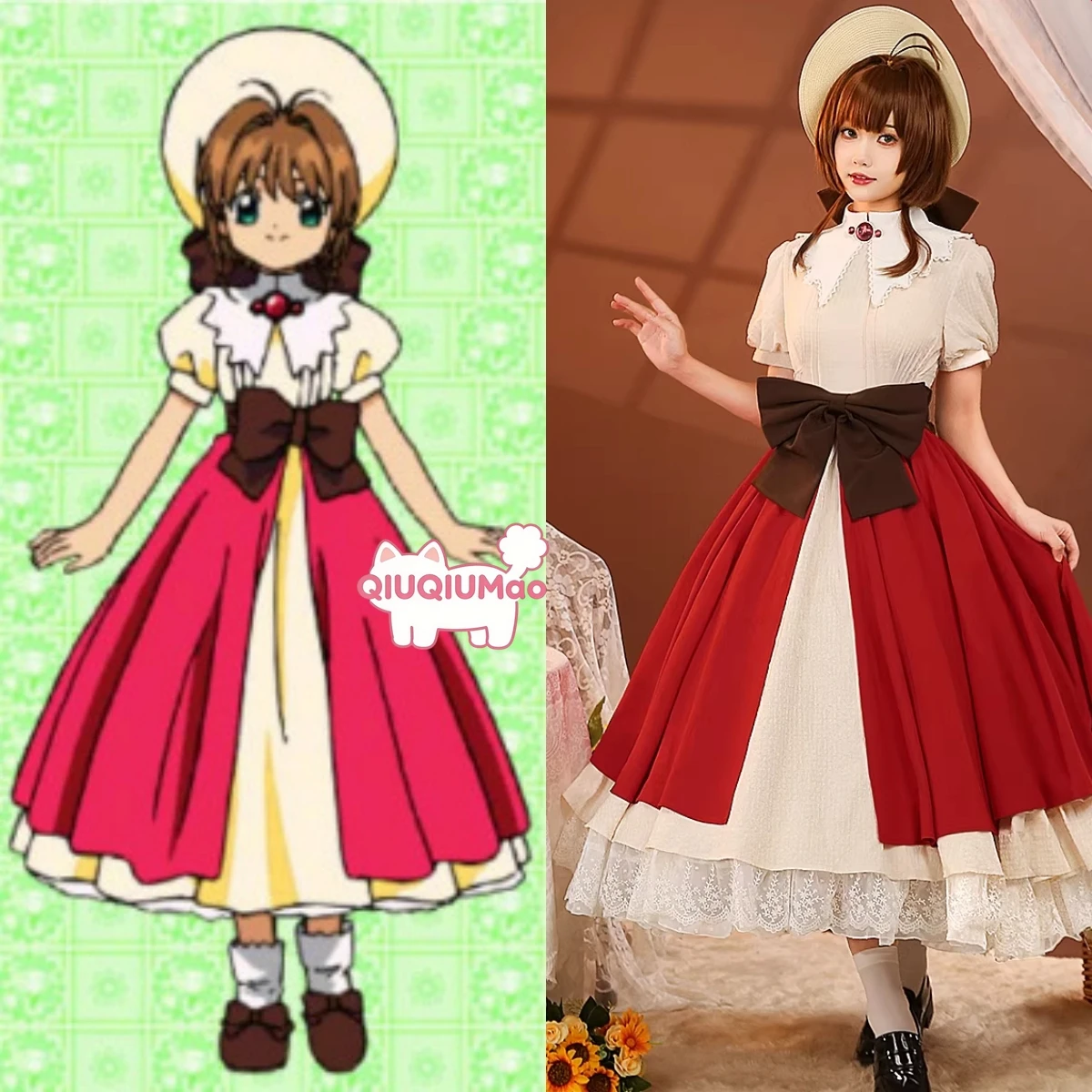

Cardcaptor Sakura Cosplay Great-Grandfather’s Gift Costume Anime Sakura Kinomoto Role Playing Cute Dress Outfit Women Comic Con
