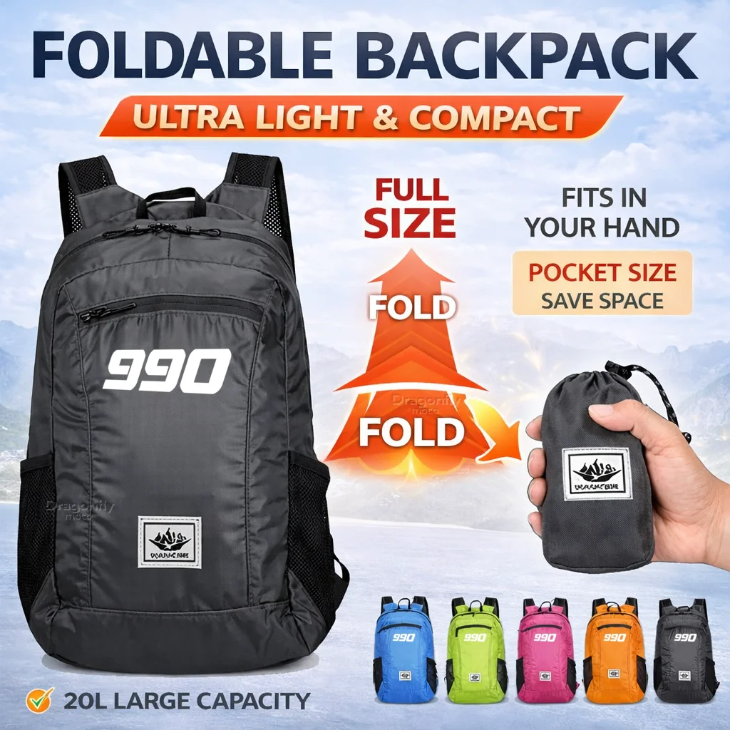 

20L Foldable Motorcycle Backpack For KTM 990 Super Duke 990 Supermoto R 2005 2007 2008 2009 2010 2011 2012 Portable Ultralight
