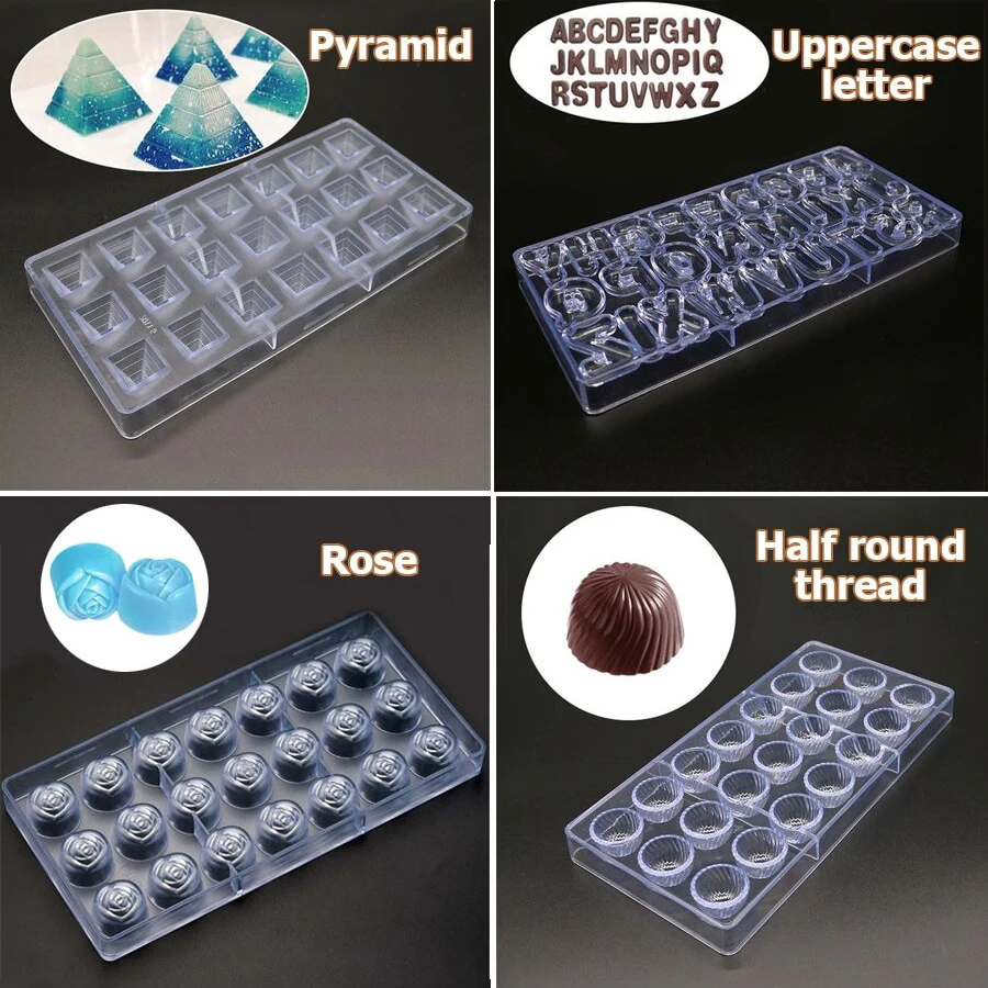 24 stili disponibili Stampo per cioccolato in plastica Creativo Cuore di rosa Diamante Forma di torta Cucina Stampo per dolci per uso alimentare per uso domestico