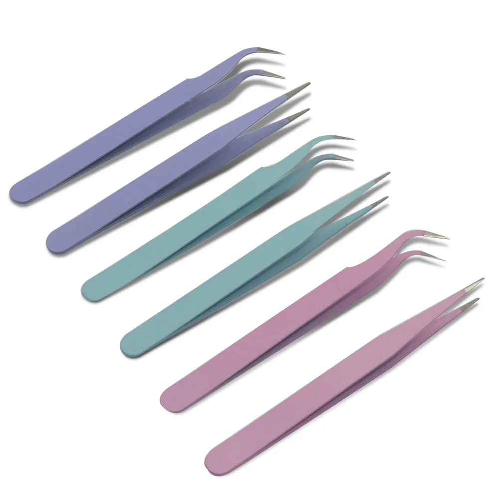 1 Pcs Stainless Steel Color Tweezers Hand Account Tweezers Pen Knife Hand Account Sticker Tape Practical Clip Stamp Tool Clip