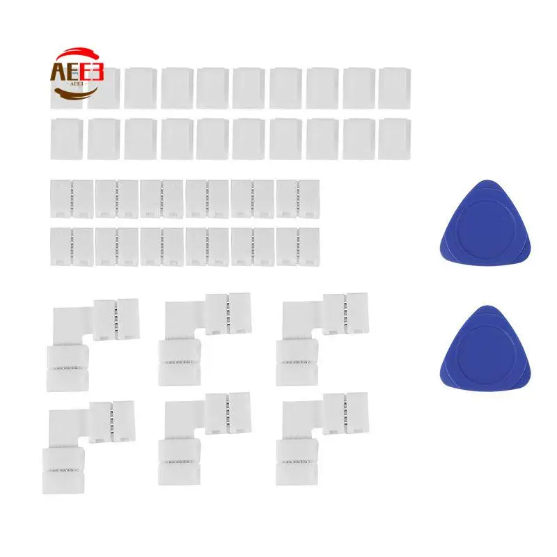 AEE3-LED Light Strip Connectors 4 Pin RGB LED Lights Connectors,Gapless Connectors,L Shape Connectors For SMD 5050 LED Strip