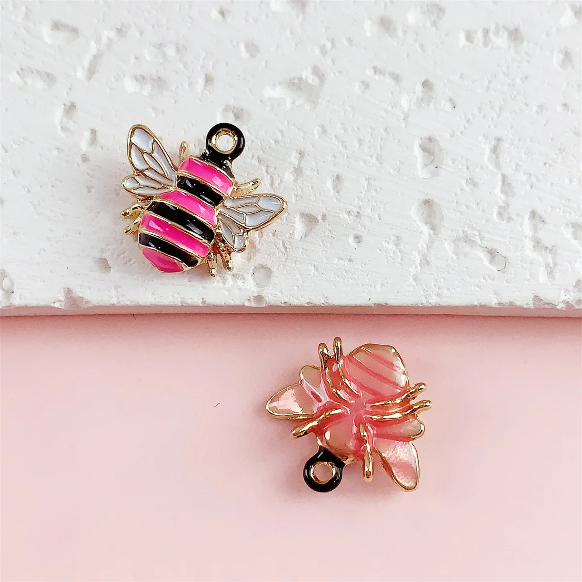 8pcs Diy Bee Front Back Enamel Charms for Jewelry Making Crafting Cute Earring Pendant Necklace Bracelet Charms - view 5