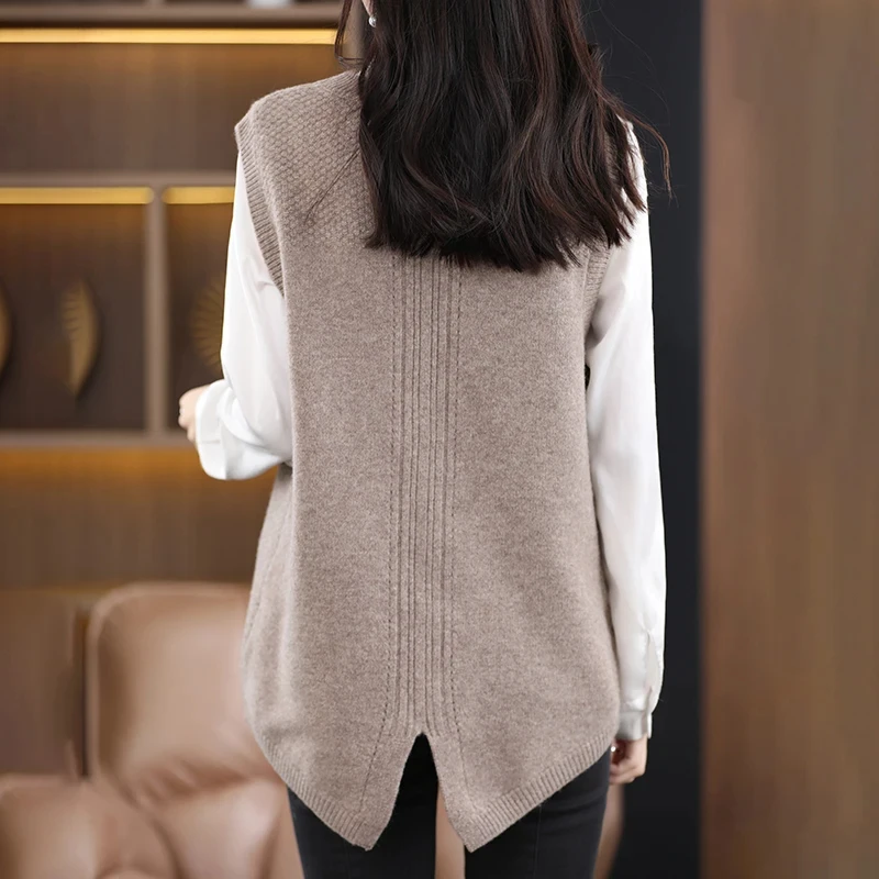 New Autumn And Winter Cashmere Vest Sweater Women Simple And Versatile Cashmere Vest Women