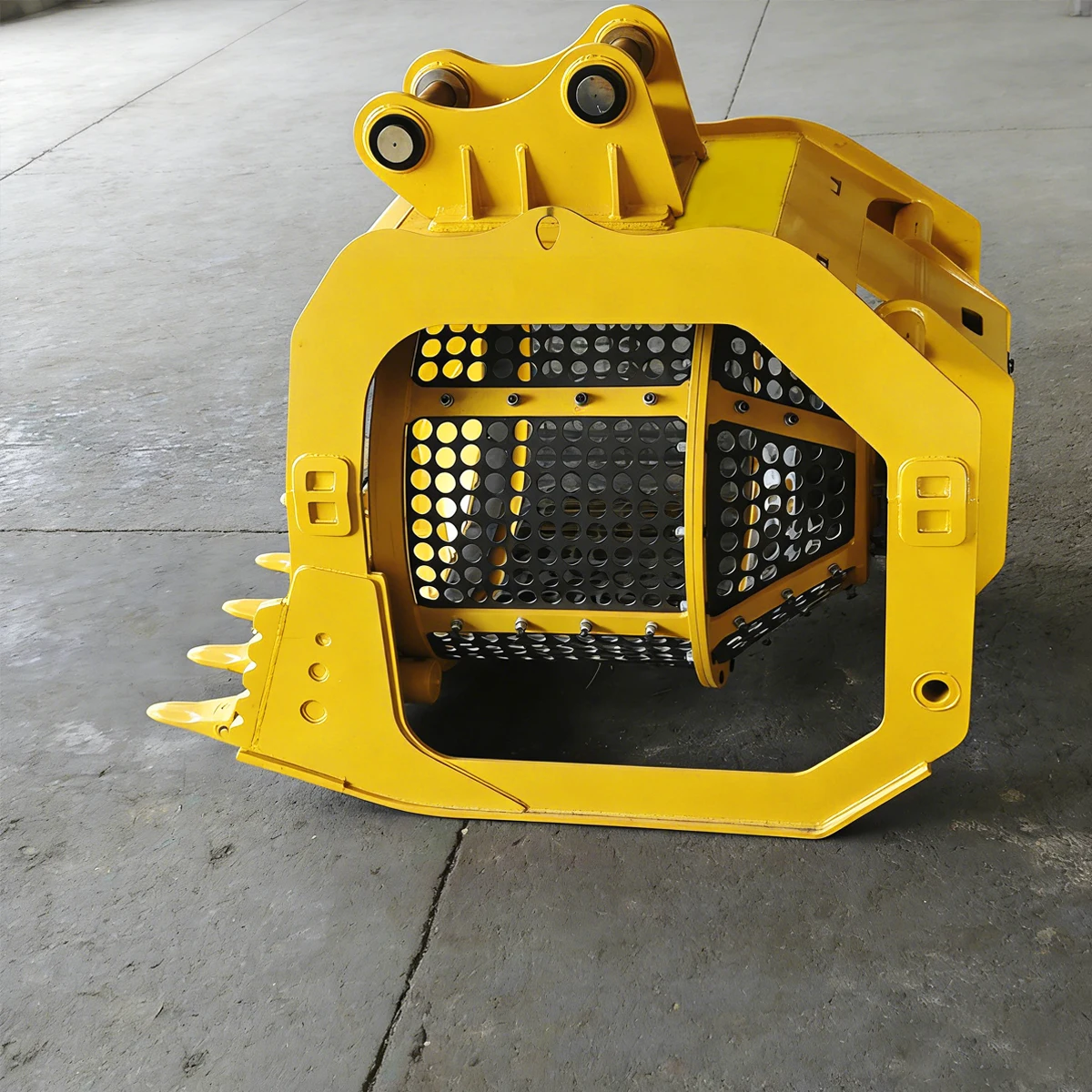 Customization Excavator Rotary Screening Bucket Sand Screening Bucket Attachment