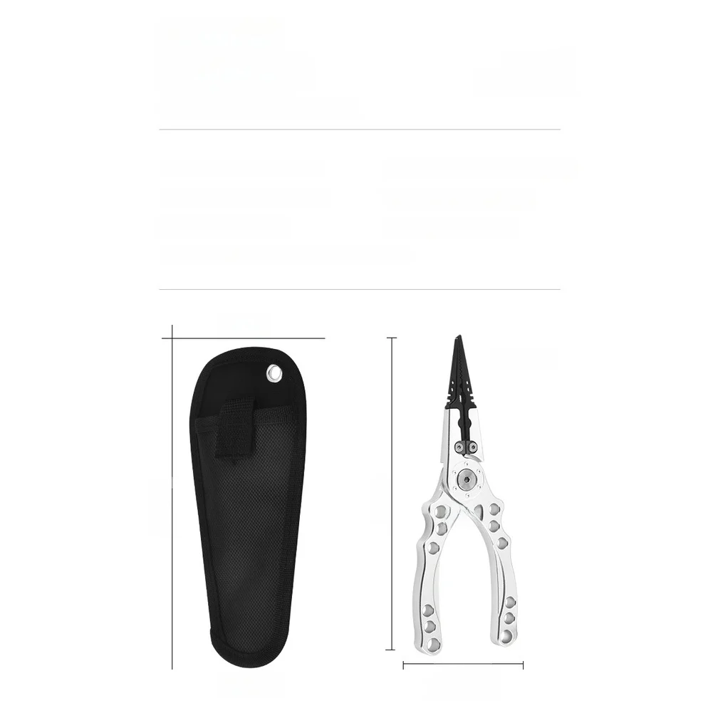 1 Pair Aluminum Alloy Fishing Pliers Gray Silver Red With Braid Line Trimmer For Lure Control And Cutting Hand Tools